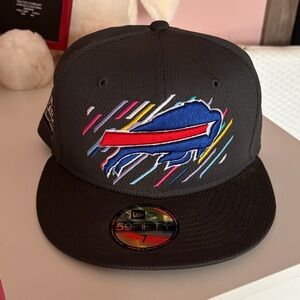 New Era Black and Gray Buffalo Bills Hat with Multicolor Logo